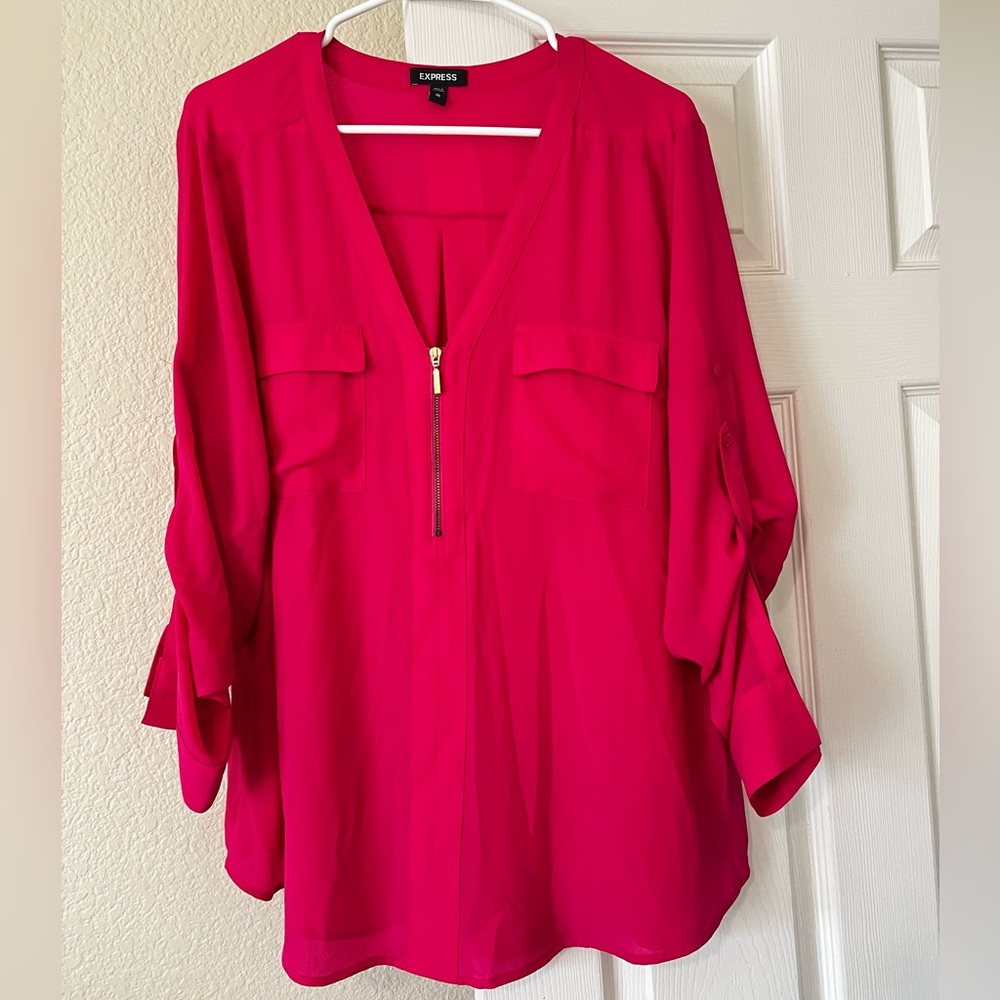 Express Women's Blouse in Vibrant Pink